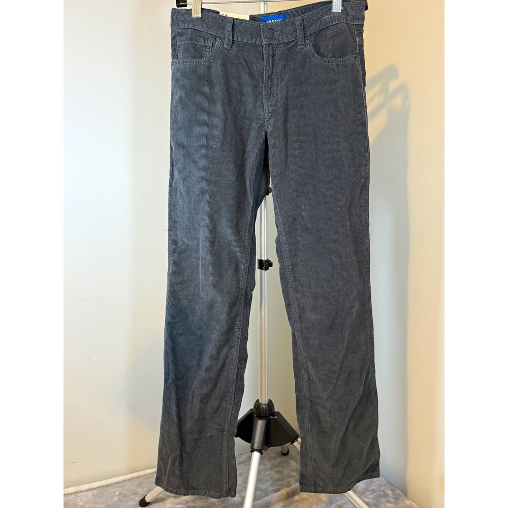 Old Navy Boys 14R Gray Straight Corduroy Pants Pockets Adjustable Waist